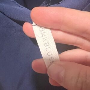 Pink blush navy blue dress